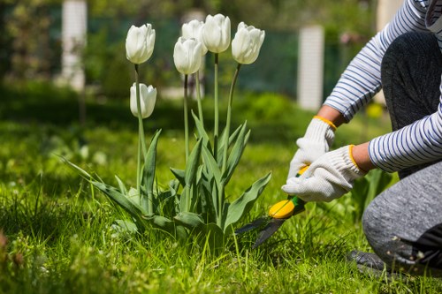 Gardeners in Hornchurch working on a well-kept front garden
