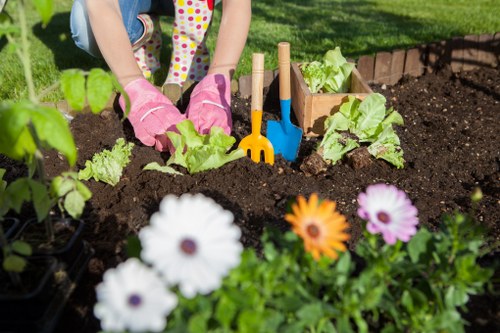Garden maintenance work in Hornchurch with tidy lawns and borders